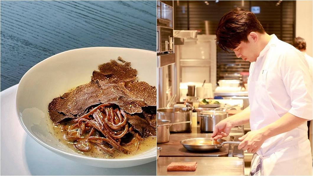 Chef Sung招牌菜「橡果麵配黑松露」。