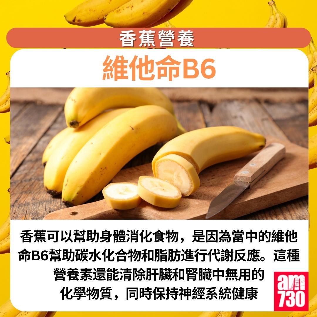香蕉營養及功效|維他命B6(am730製圖)