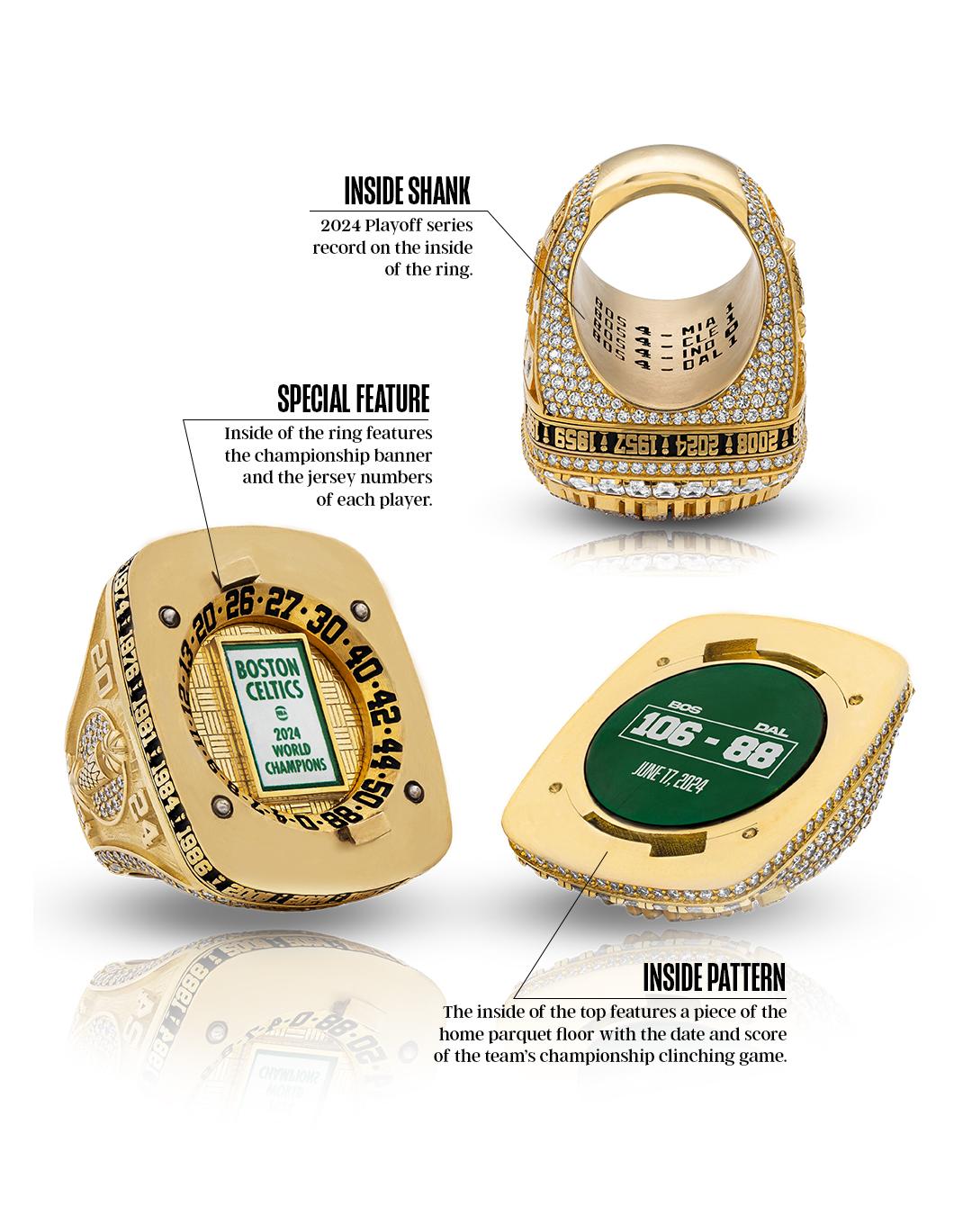 塞爾特人的NBA冠軍指環可以打開。(塞爾特人X)