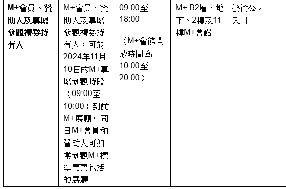 2024年11月10日的特別安排