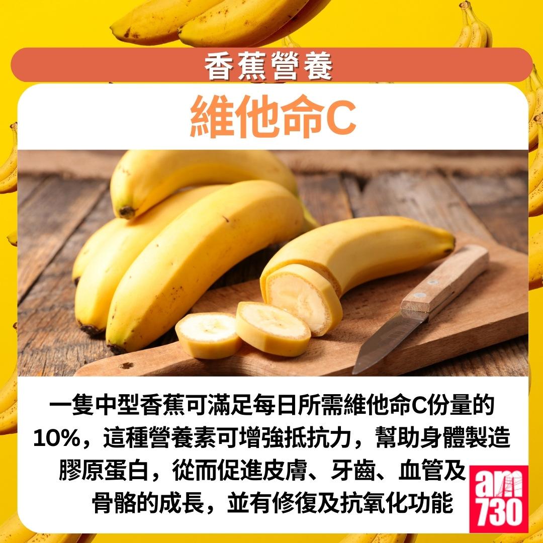 香蕉營養及功效|維他命C(am730製圖)
