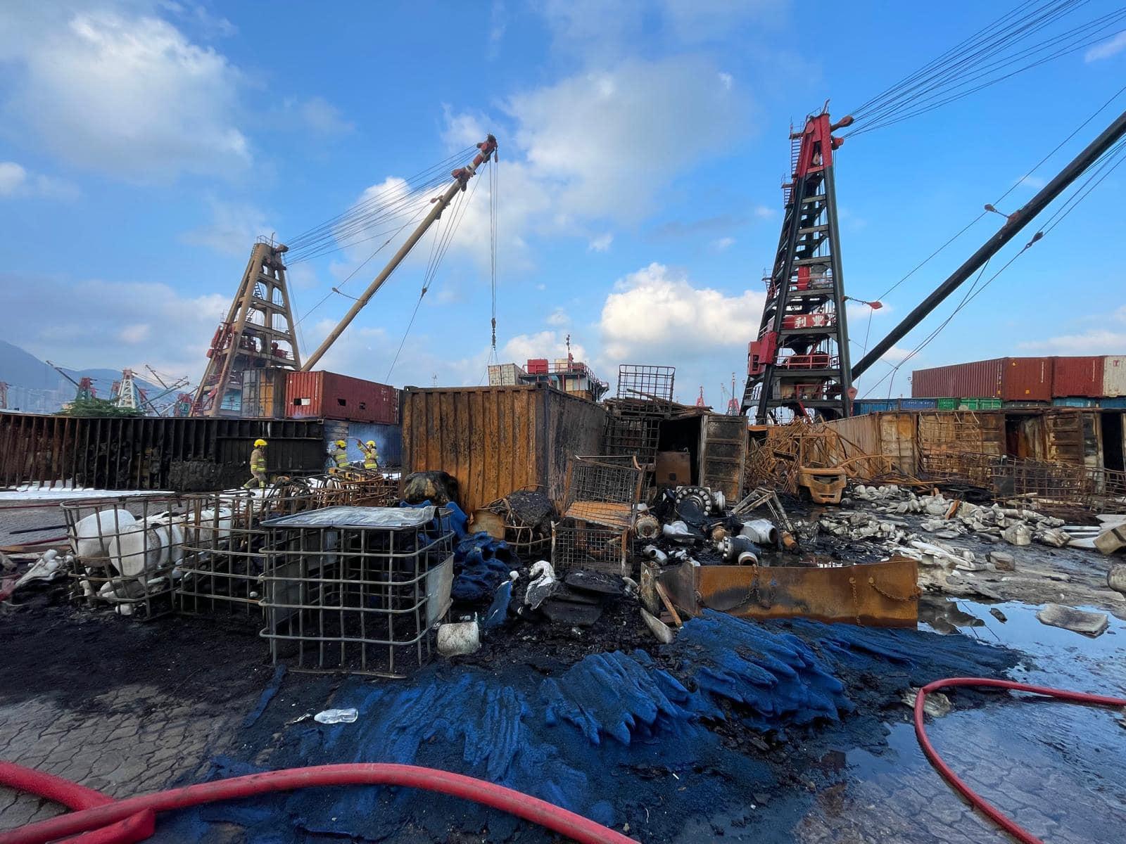 新油麻地貨物裝卸區三級火 焚燒逾14小時後大致救熄(更新)