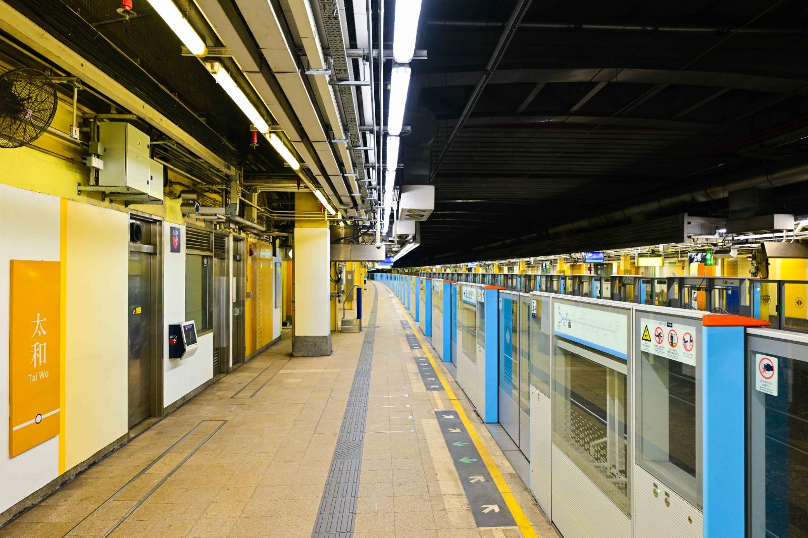 港鐵表示,太和站自動月台閘門已經完成安裝。(港鐵提供)