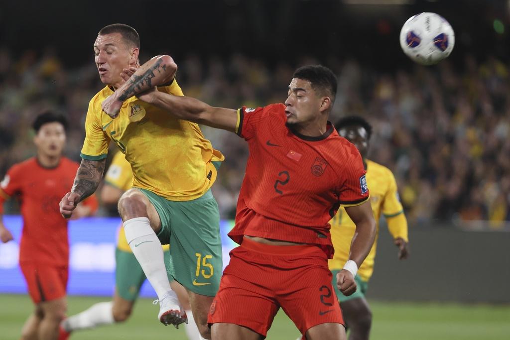 世界盃外圍賽|中國作客澳洲,上半場澳洲機會不多。(美聯社)