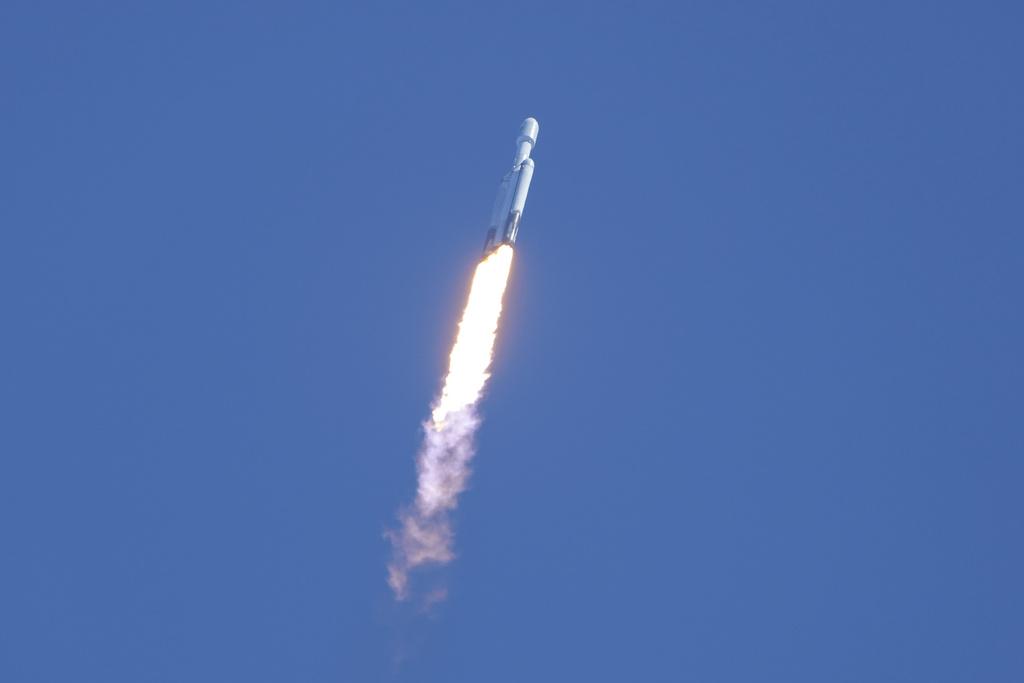 歐羅巴快帆船由獵鷹重型運載火箭搭載升空。(美聯社)