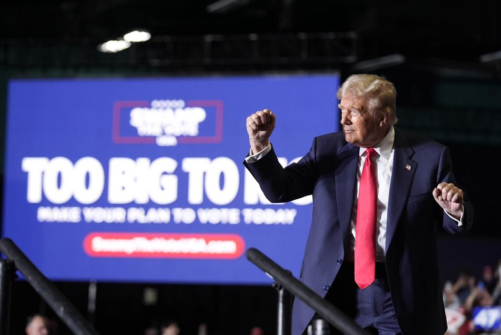 特朗普周二到北卡羅來納州造勢。(美聯社)