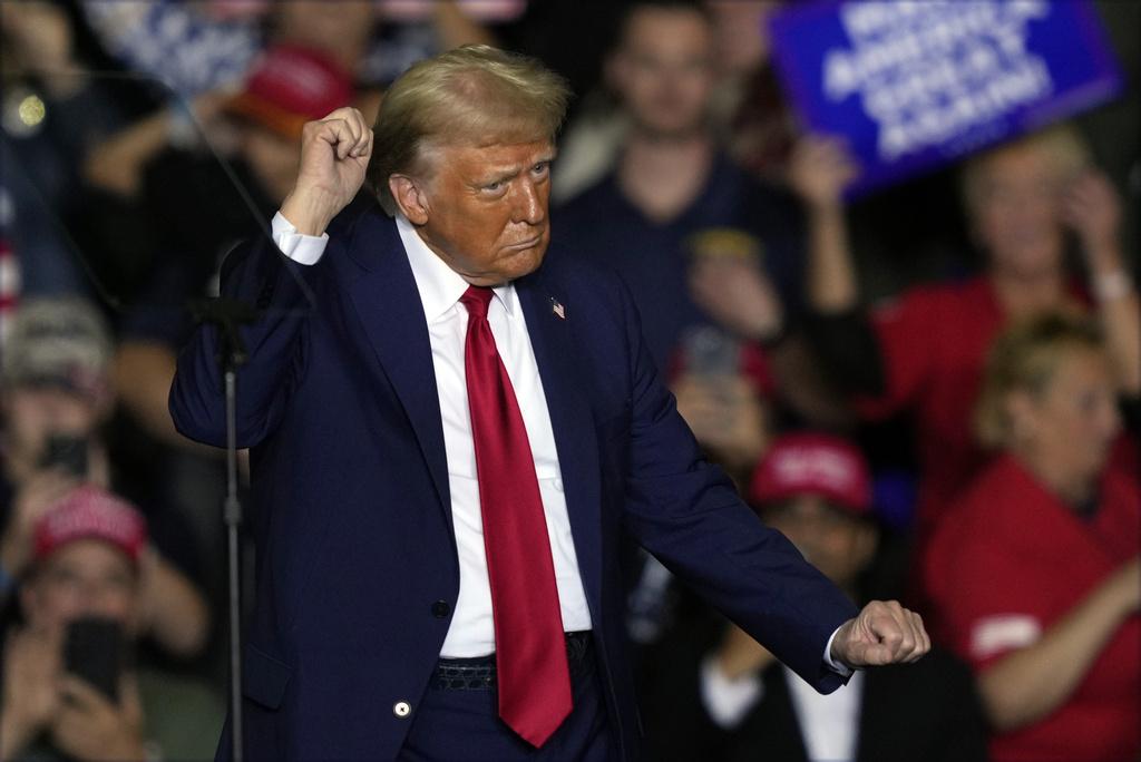 特朗普周二在賓夕法尼亞州拉票。(美聯社)