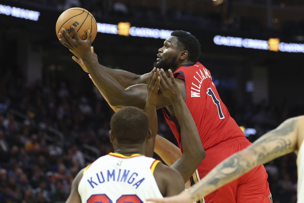 勇士124:106反勝鵜鶘。(美聯社)