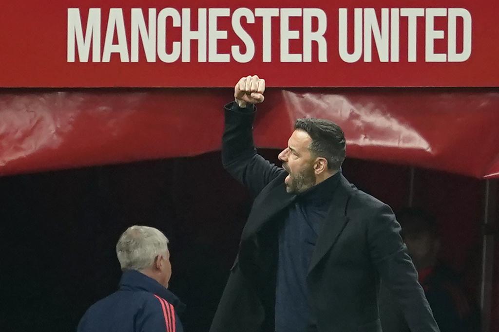 曼聯在雲尼斯達萊領軍下,在英格蘭聯賽16強以5︰2大勝李斯特城。(美聯社)