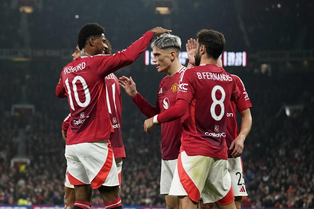 曼聯在雲尼斯達萊領軍下,在英格蘭聯賽16強以5︰2大勝李斯特城。(美聯社)