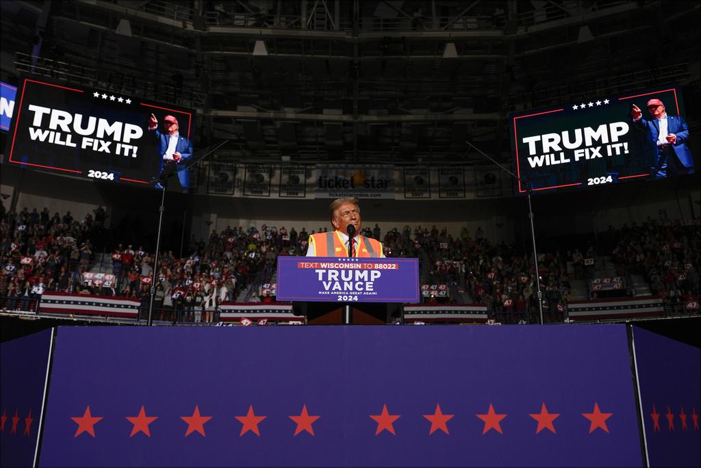 特朗普周三轉到威斯康辛州造勢。(美聯社)