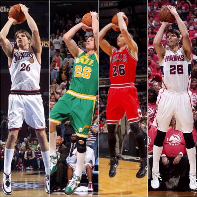 NBA三分榜|高華(Kyle Korver)射入2,450球排第7。