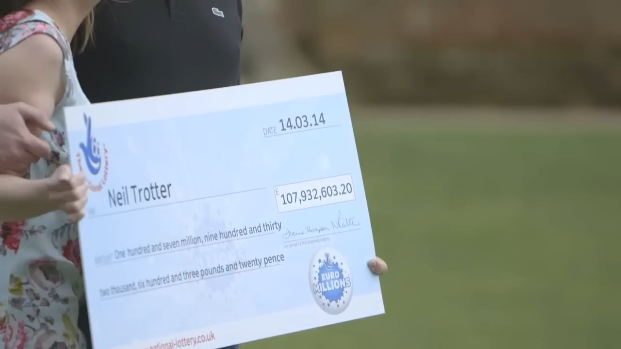 Neil Trotter中大獎後生活無憂。