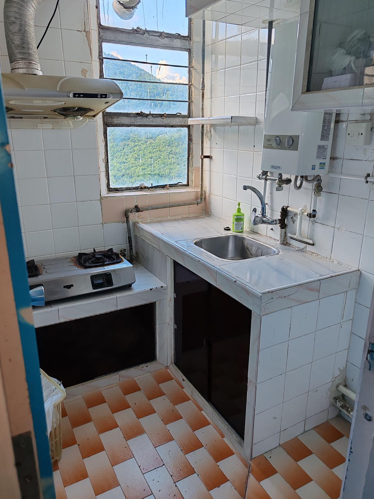 廚房也可望綠油油山巒景色。(代理提供)