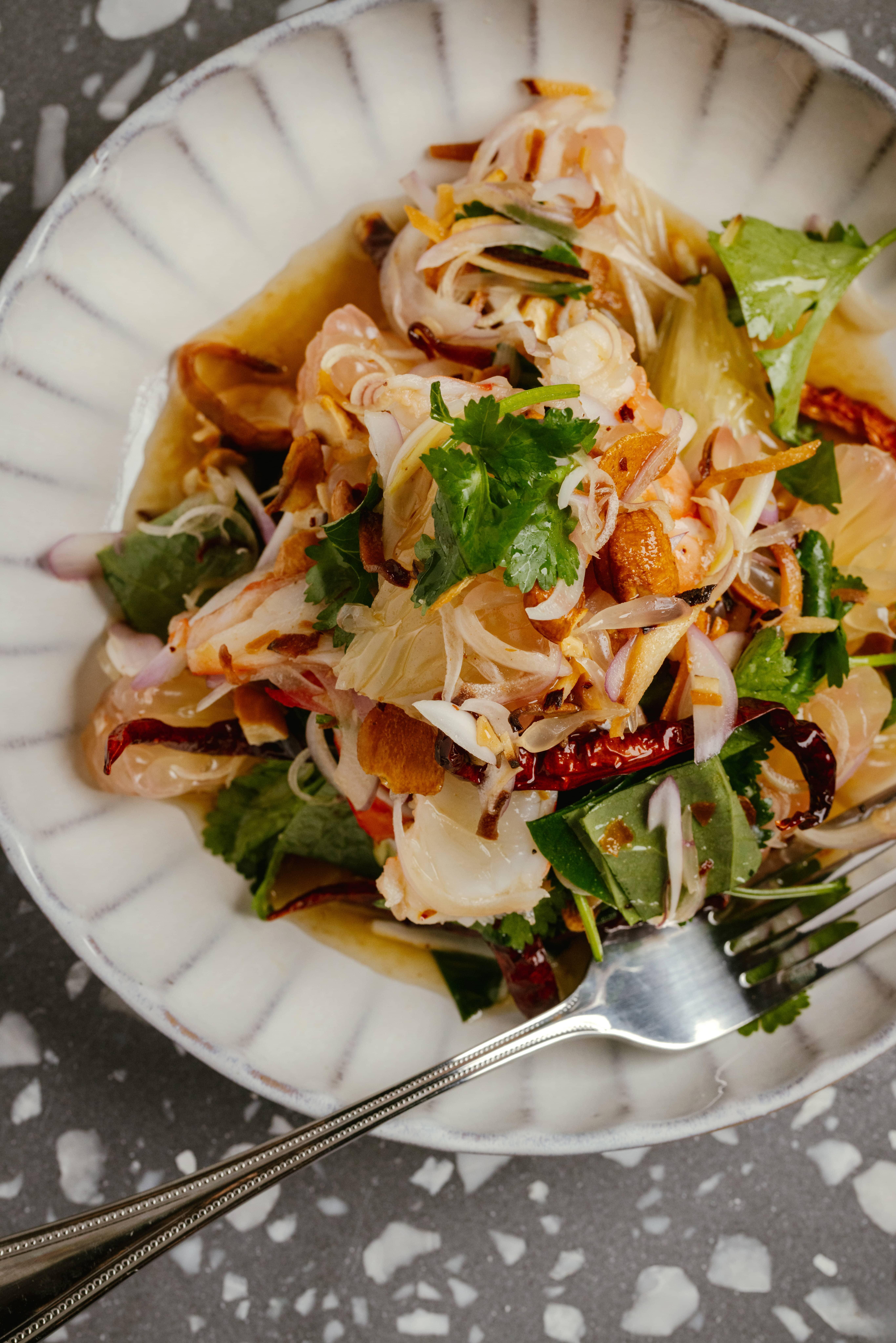 泰式紅寶石蜜柚子虎蝦沙律