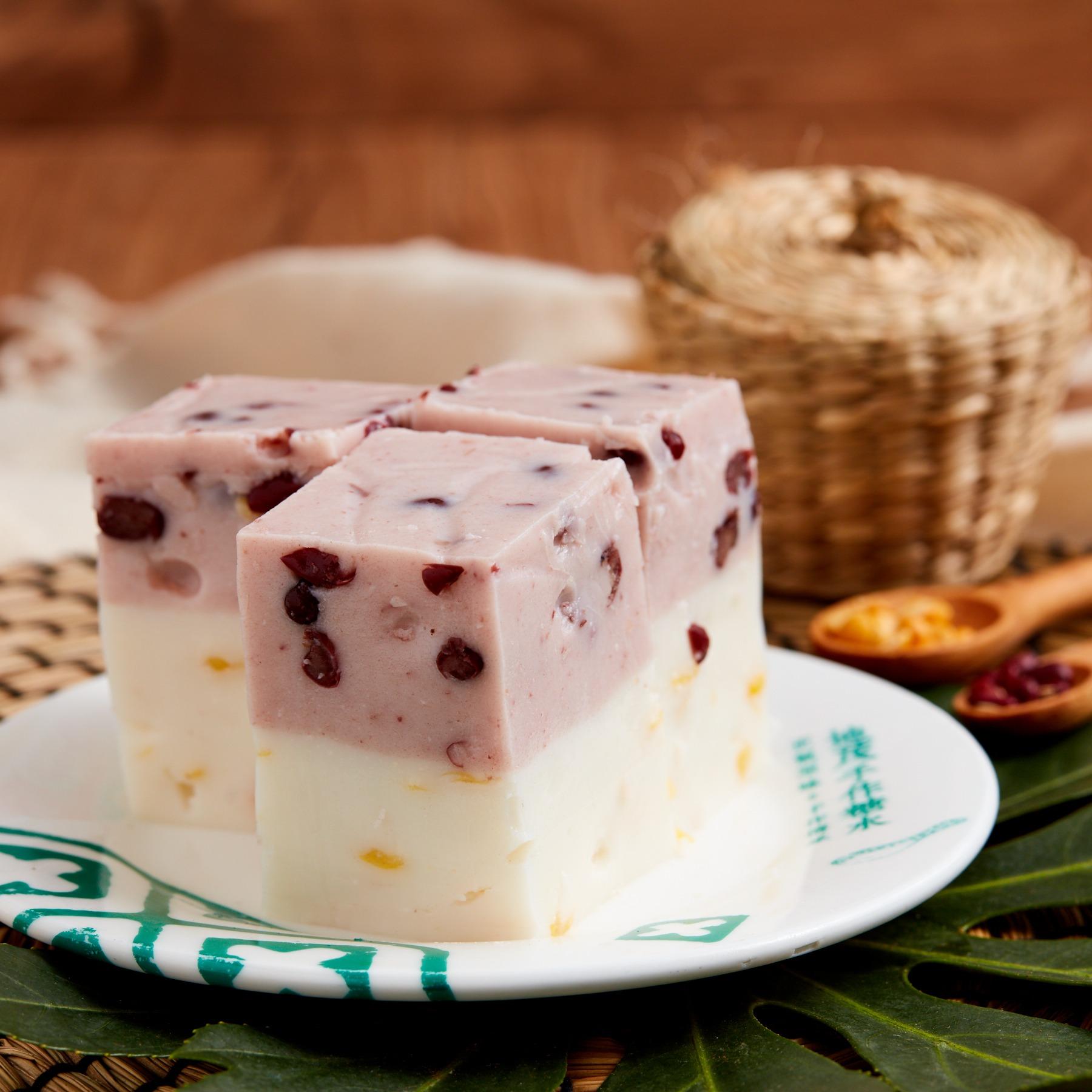 地茂館甜品 一件椰汁紅豆馬豆糕