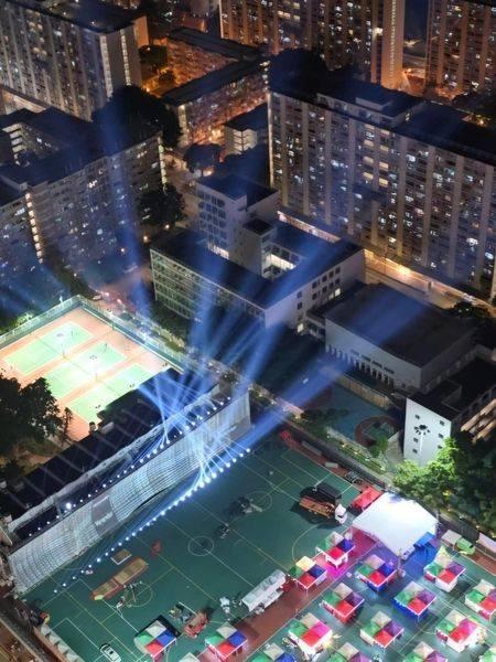 事實為沙咀道燈光表演綵排。(網上圖片)