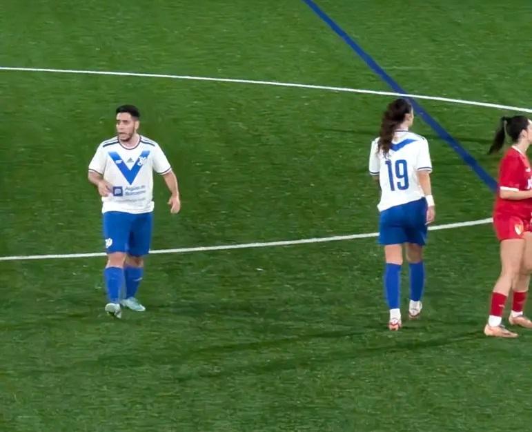 西班牙的一場女子地區聯賽出現長鬍鬚的球員引起熱議。(網上圖片)