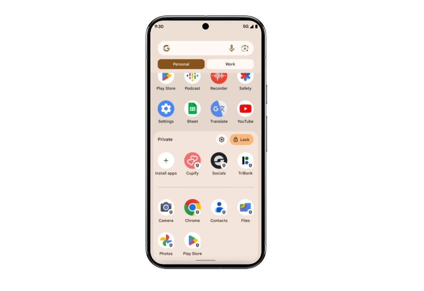 Android 15新功能|私人空間可隱藏敏感app,不讓他人發現。