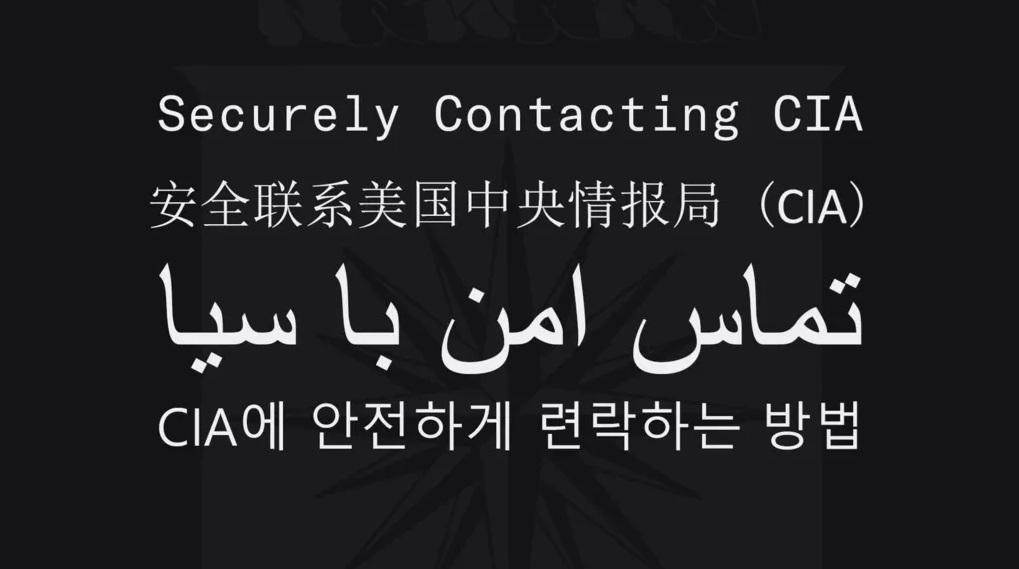 美國中情局以英文、中文、波斯文及韓文發布招募線人影片。(互聯網)