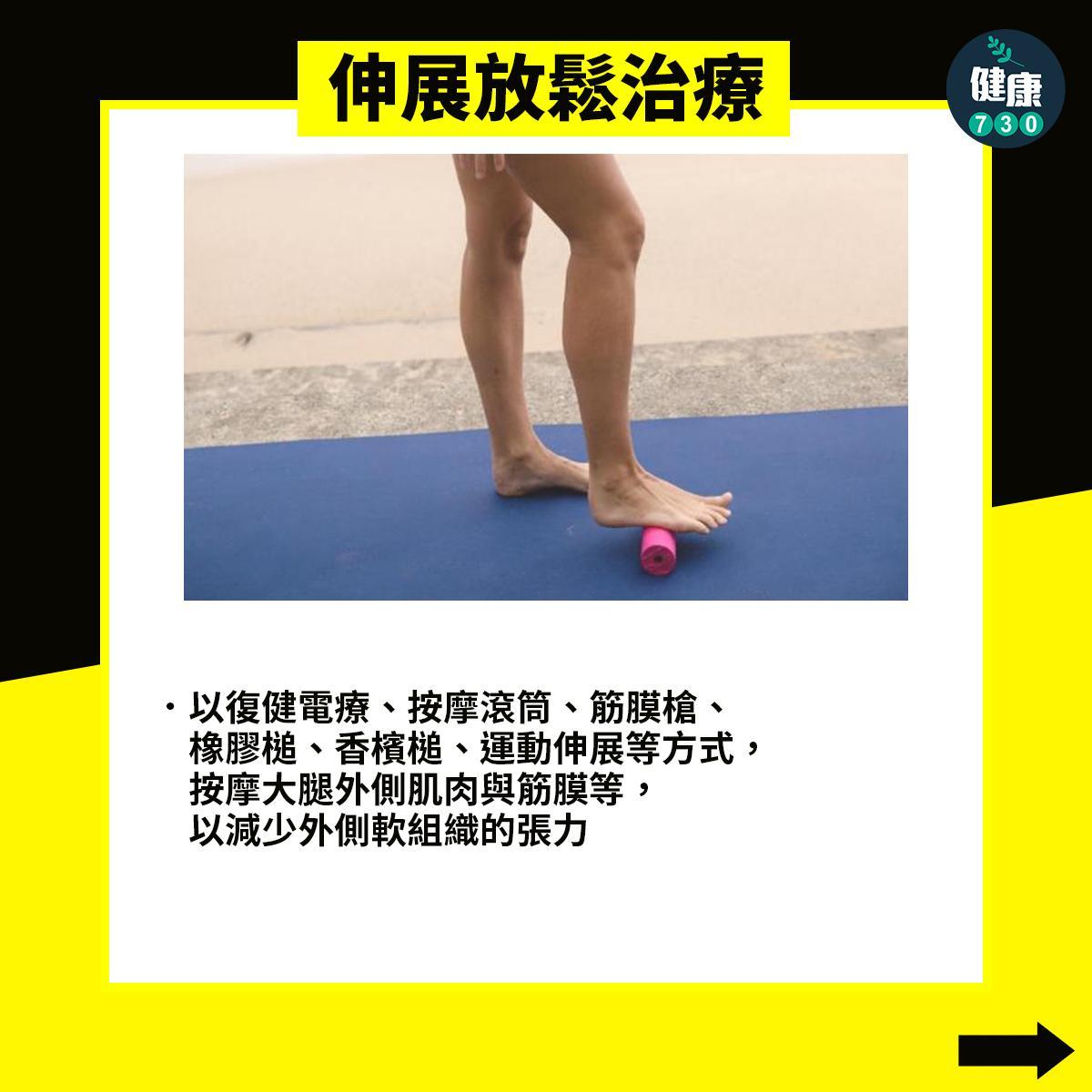 膝頭痛髕骨外翻3招改善|伸展放鬆治療(am730製圖)