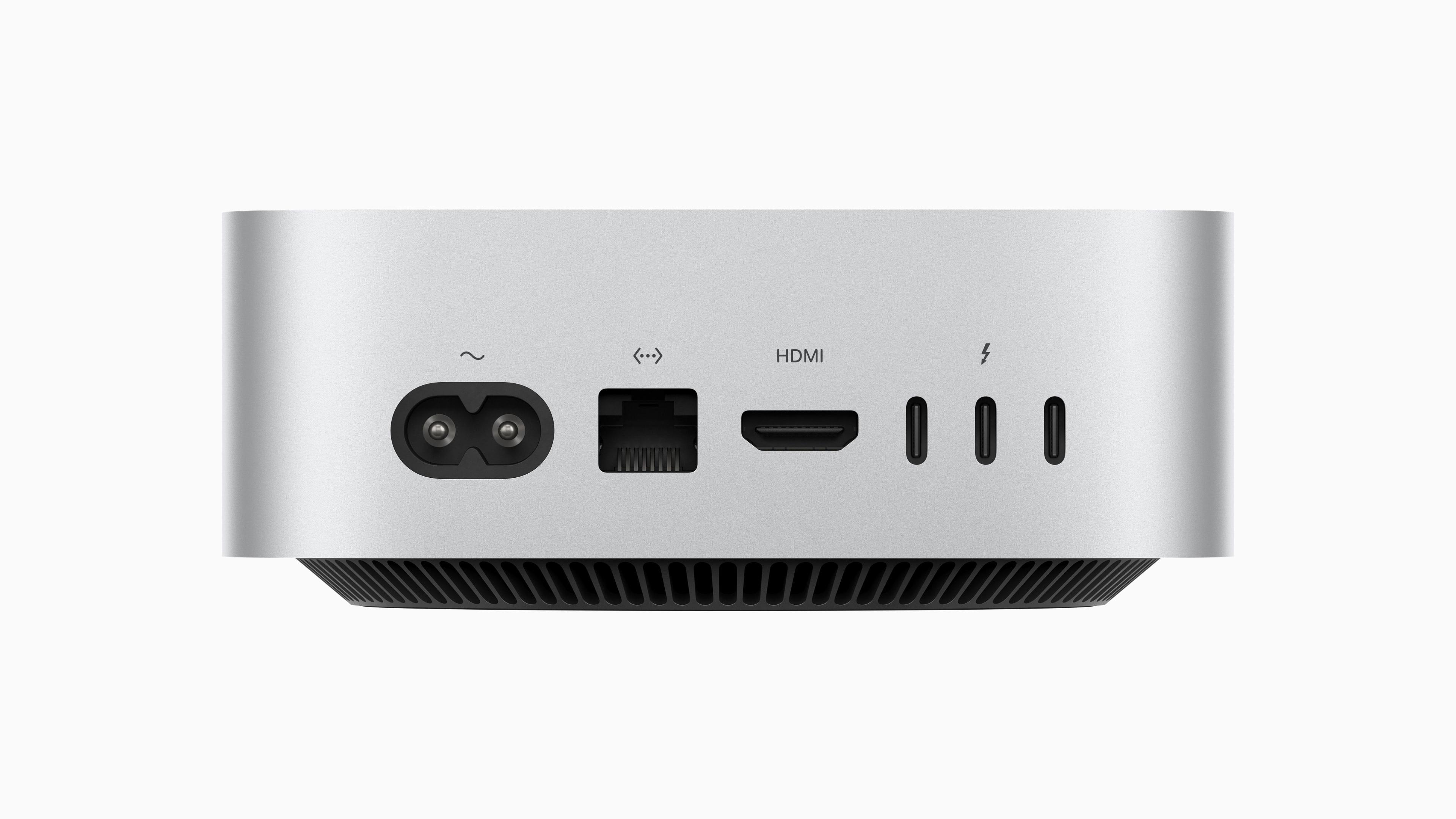 配備M4 Pro的Mac mini首次備有Thunderbolt 5,傳輸速度快逾兩倍。