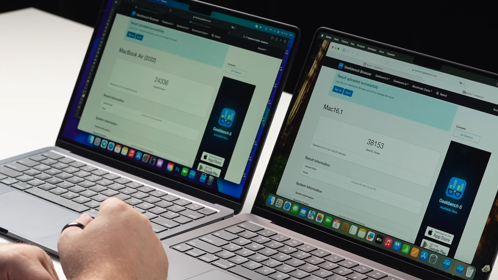 網上流傳影片可見速度比M3晶片提高25%的M4晶片。(YouTube截圖)