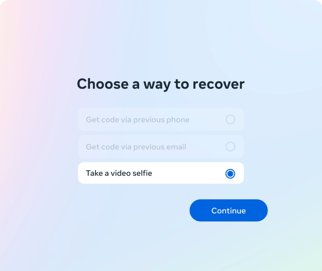 當遺失了帳戶存取權,將可以透過自拍影片進行個人身份認證。