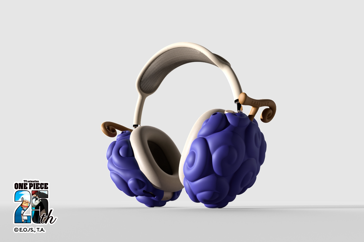 CASETiFY 《ONE PIECE》的AirPods Max耳罩保護套像戴了兩粒橡膠果實般。