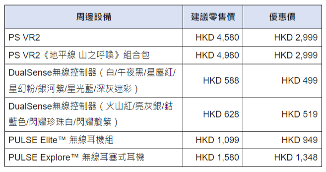 今次優惠中,PS5 相關的配件都有減價優惠