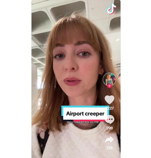 克里斯滕拍片,建議不要在行李牌上留個資,或將行字牌翻轉。(互聯網)