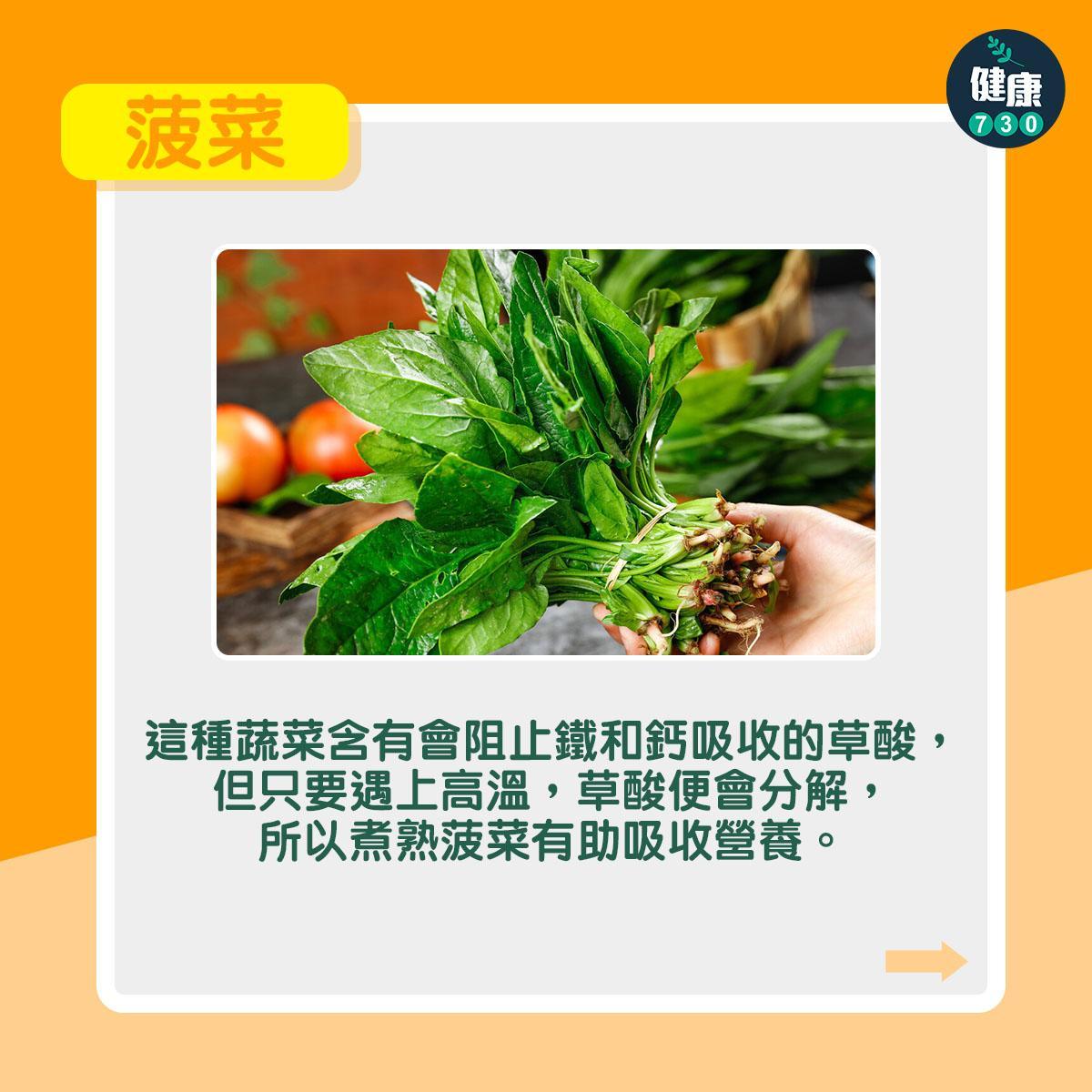 5種蔬菜煮熟才更有營養|菠菜(am730製圖)
