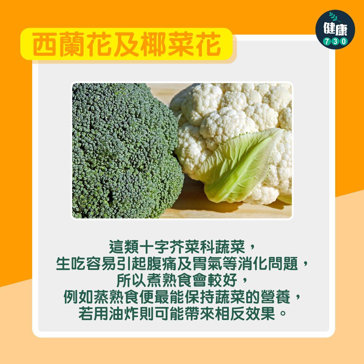 5種蔬菜煮熟才更有營養|西蘭花及椰菜花(am730製圖)