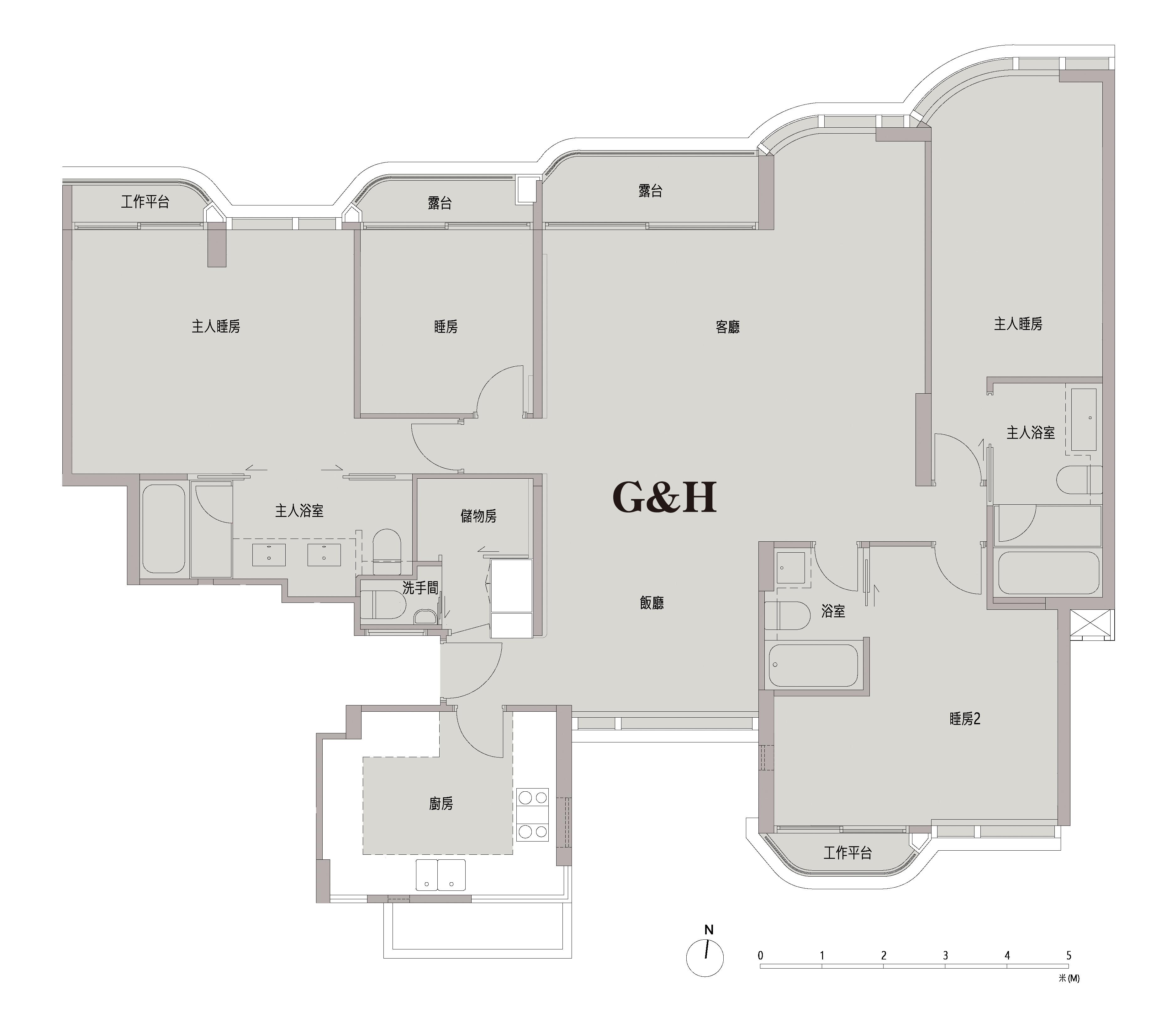 20樓G及H室|4房3套連儲物室|實用面積:1,792平方呎