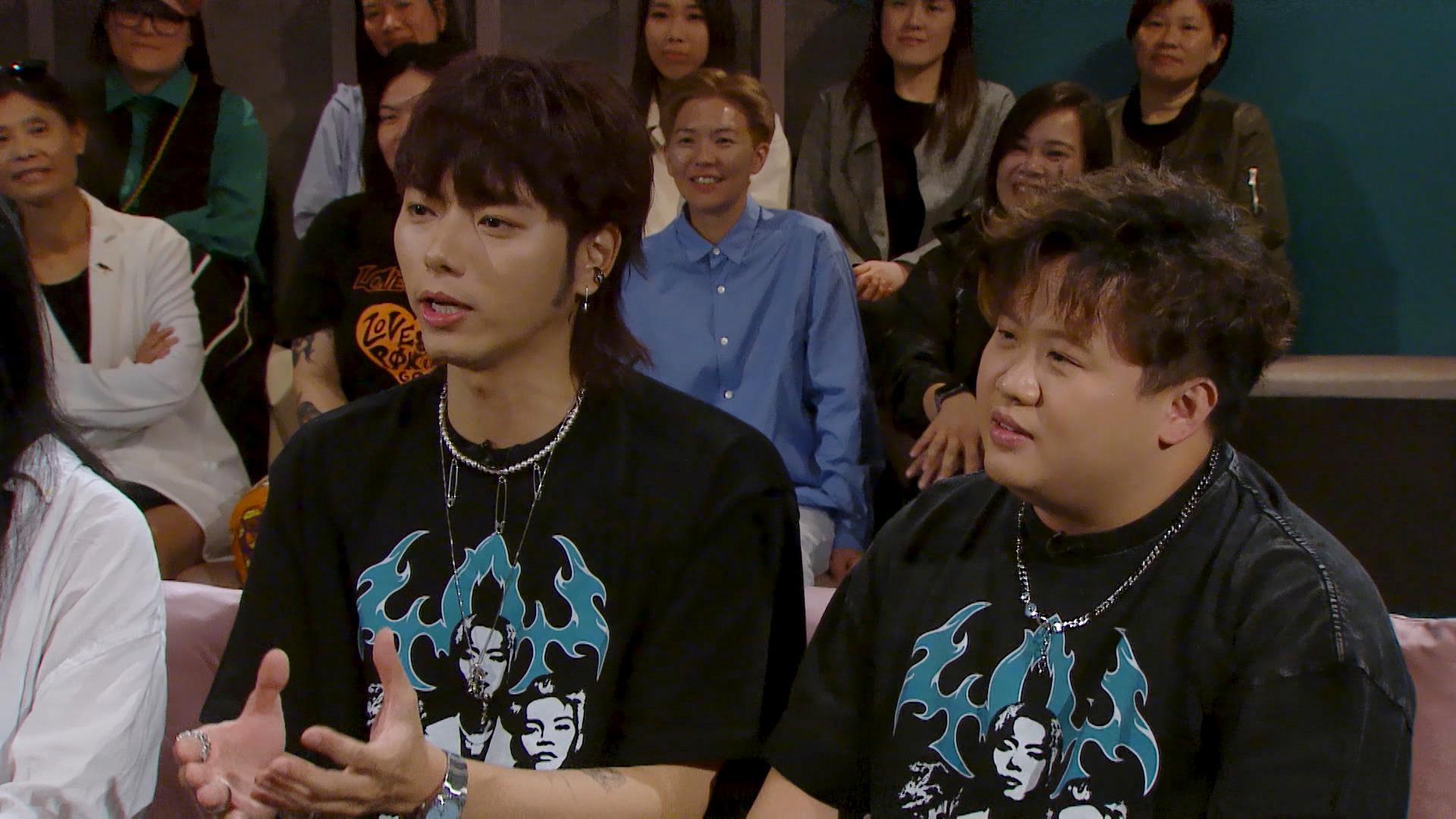 「死腳膠」低音結他手Sasayaki (193)及鼓手FBI (肥仔)。