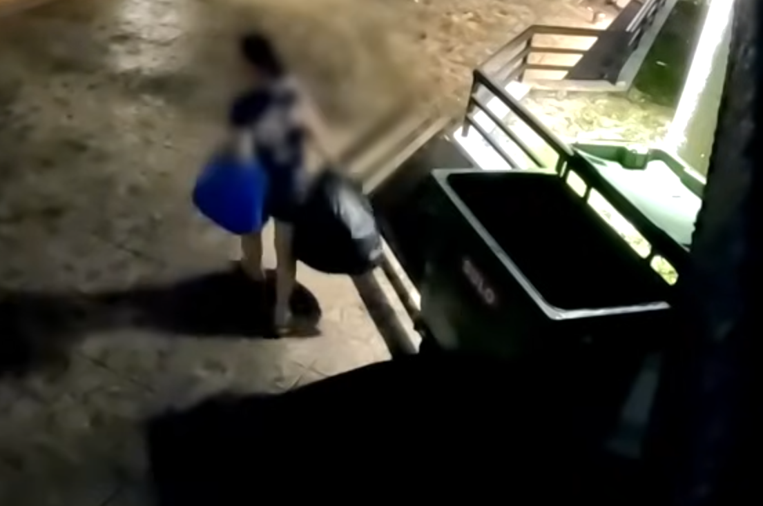 攝製隊發現大窩口邨商場的爭鮮店每晚打烊前,職員會將當天賣不完的壽司及刺身直接放入垃圾袋,然後將其扔進商場平台垃圾桶,「刺身姐」就每晚在垃圾桶中「尋寶」。(東張西望截圖)