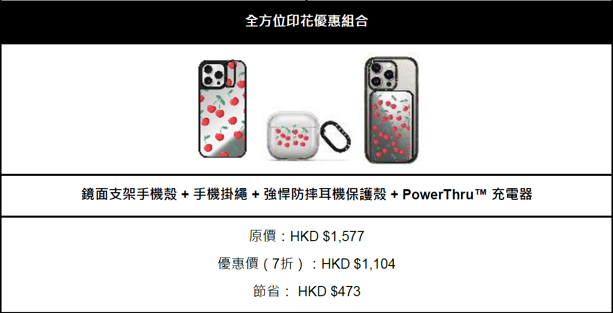 CASETiFY 全方位印花優惠組合