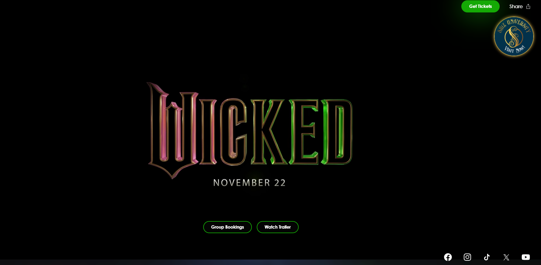 真正的《魔法壞女巫》(Wicked)官網是「www.wickedmovie.com」。(互聯網)