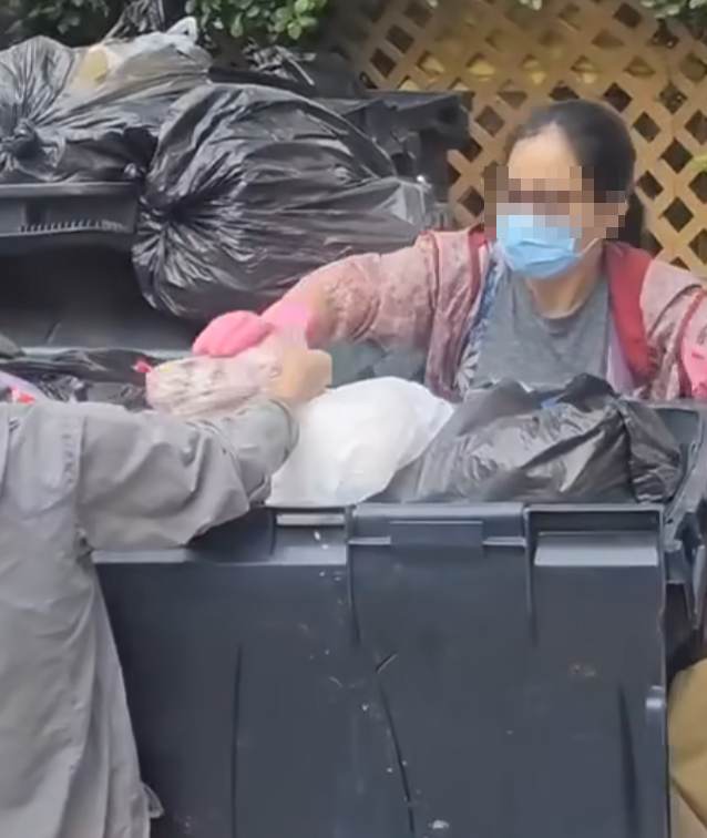 港島一個垃圾站,有三名外籍女子摷一個大型垃圾箱,從中擸走大批「過期肉」滿載而歸,拍片的目擊者猜測她們是外傭,稱:「唔係咁X樣買餸呀嘛?」。facebook群組「聘請工人姐姐關注組」