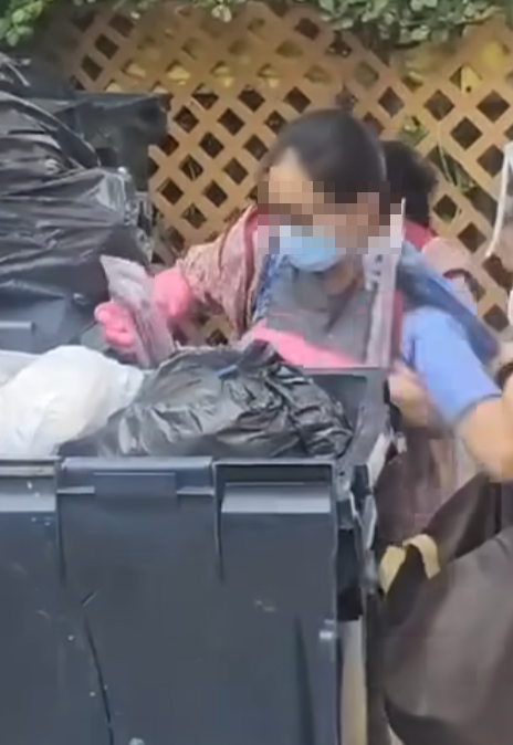 港島一個垃圾站,有三名外籍女子摷一個大型垃圾箱,從中擸走大批「過期肉」滿載而歸,拍片的目擊者猜測她們是外傭,稱:「唔係咁X樣買餸呀嘛?」。facebook群組「聘請工人姐姐關注組」