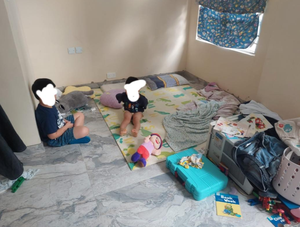 帖文附有4張照片見到求助家庭「家庭四壁」情況,惟相片引起瘋傳。(曙光計劃fb)