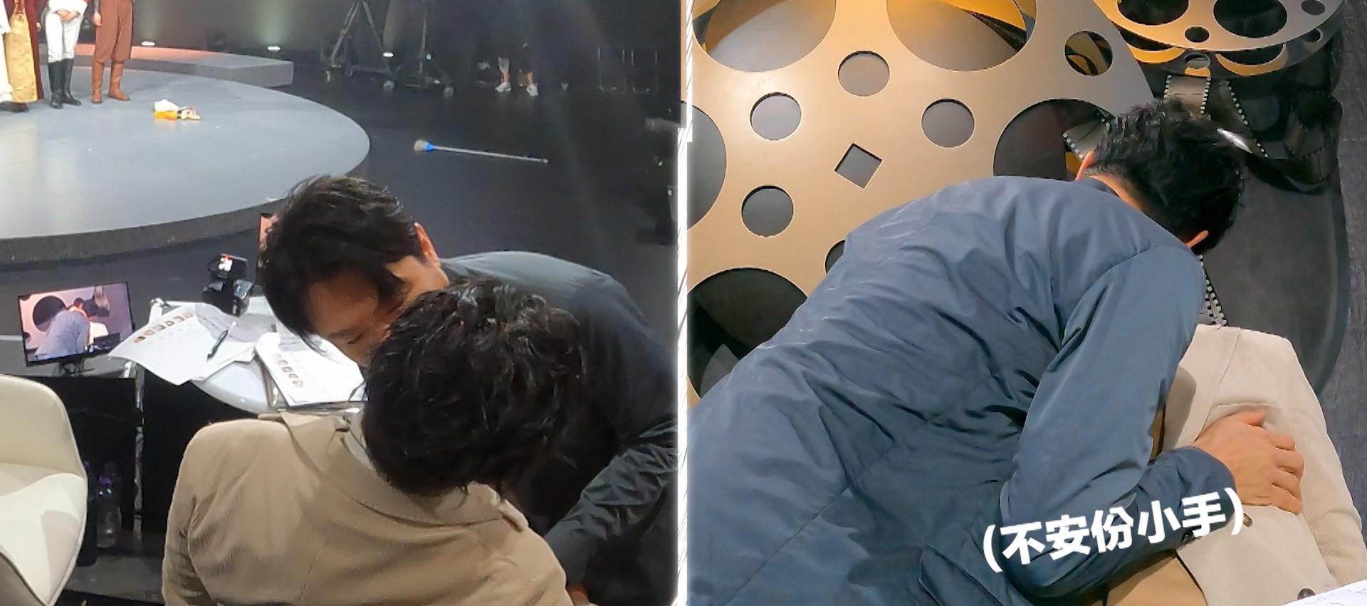 謝君豪與申偉強即場示範吻戲。