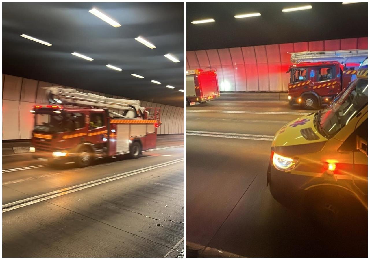 多架消防車、救護車等在場戒備。(車cam L(香港群組)@FB)