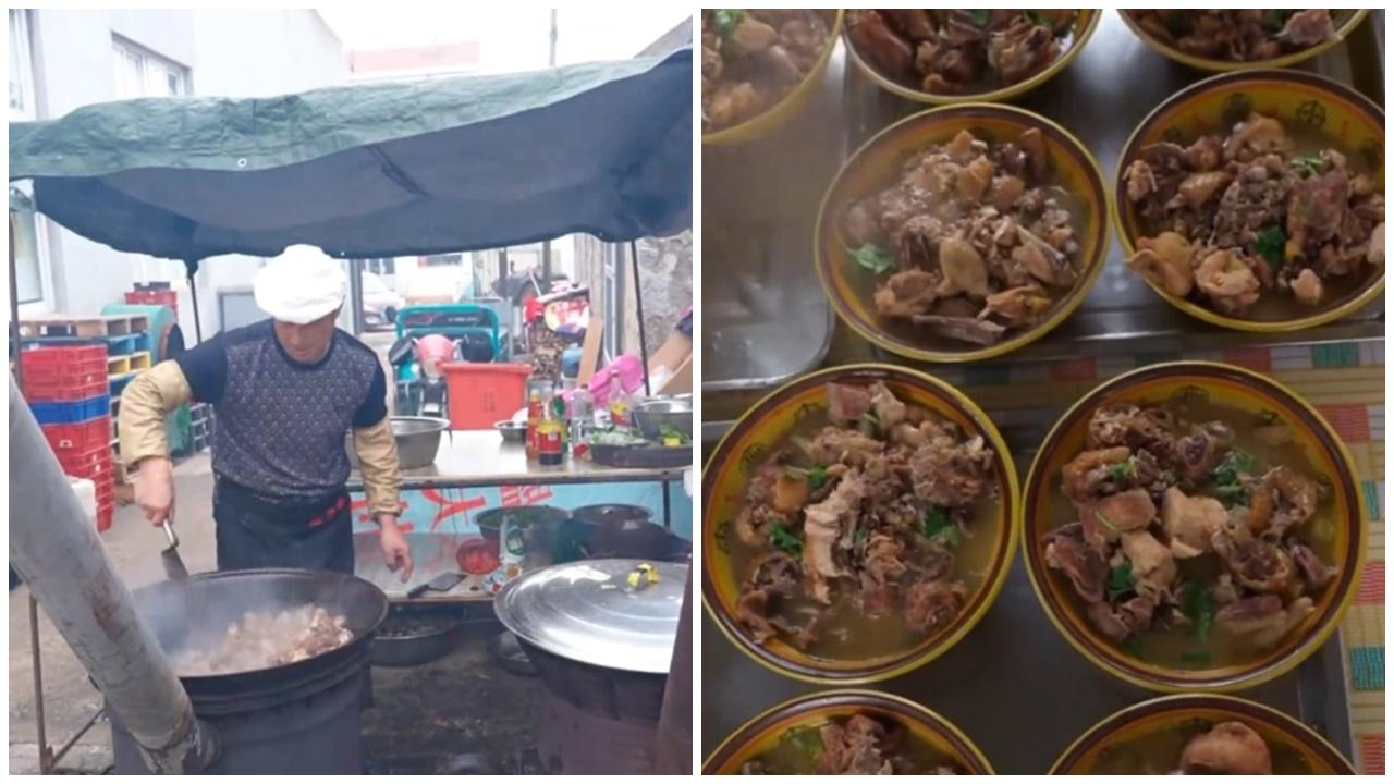 婚宴亦無選擇於酒店舉行,而是在村裡請廚師煮農村大鑊飯。(微博)