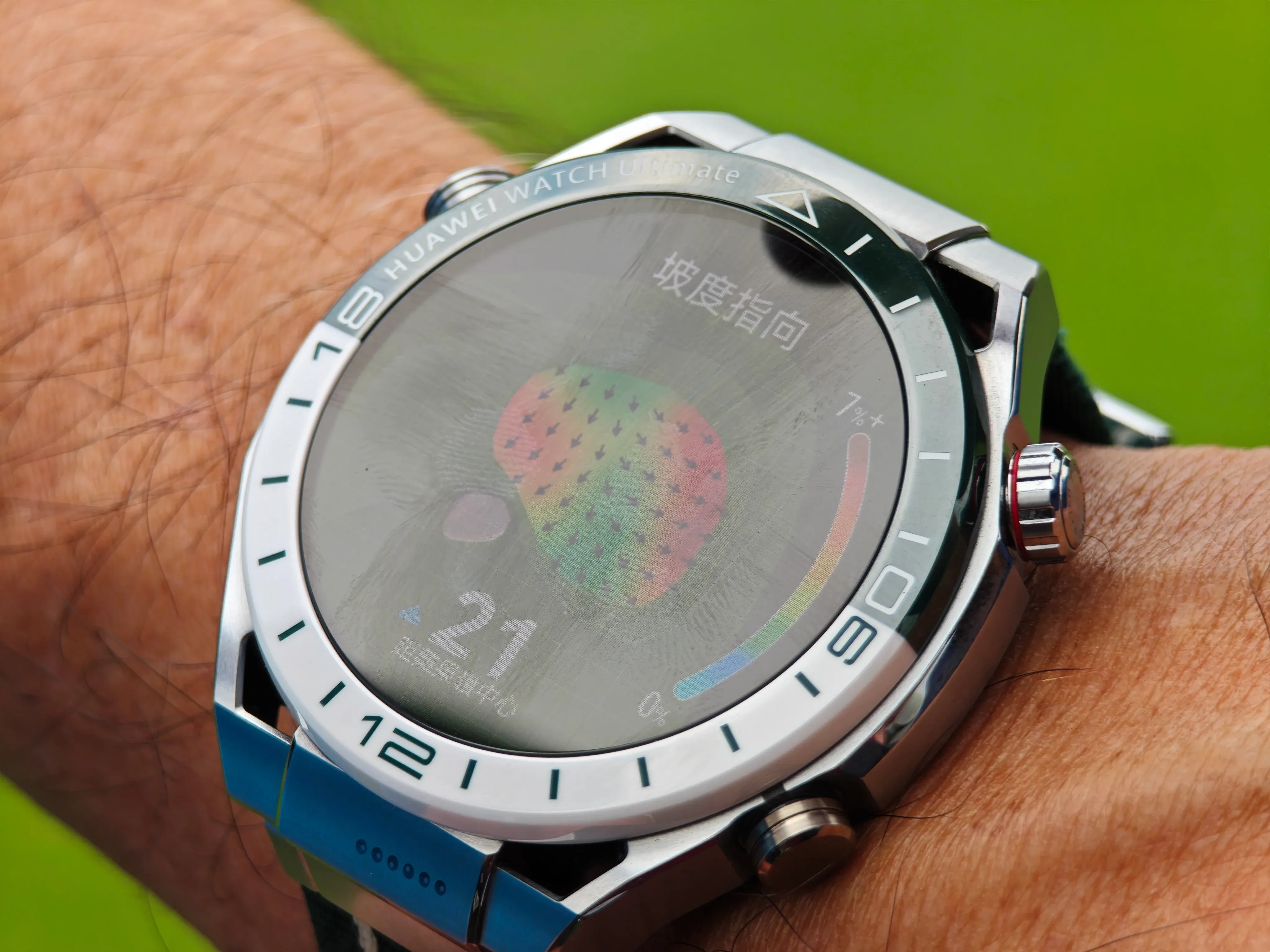 在果嶺可以顯示坡度熱度圖