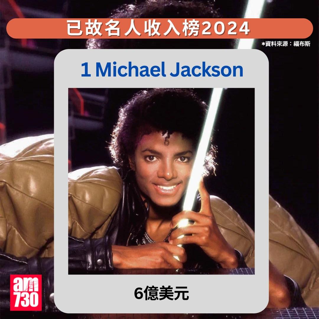 福布斯已故名人收入榜2024|1 Michael Jackson(am730製圖)
