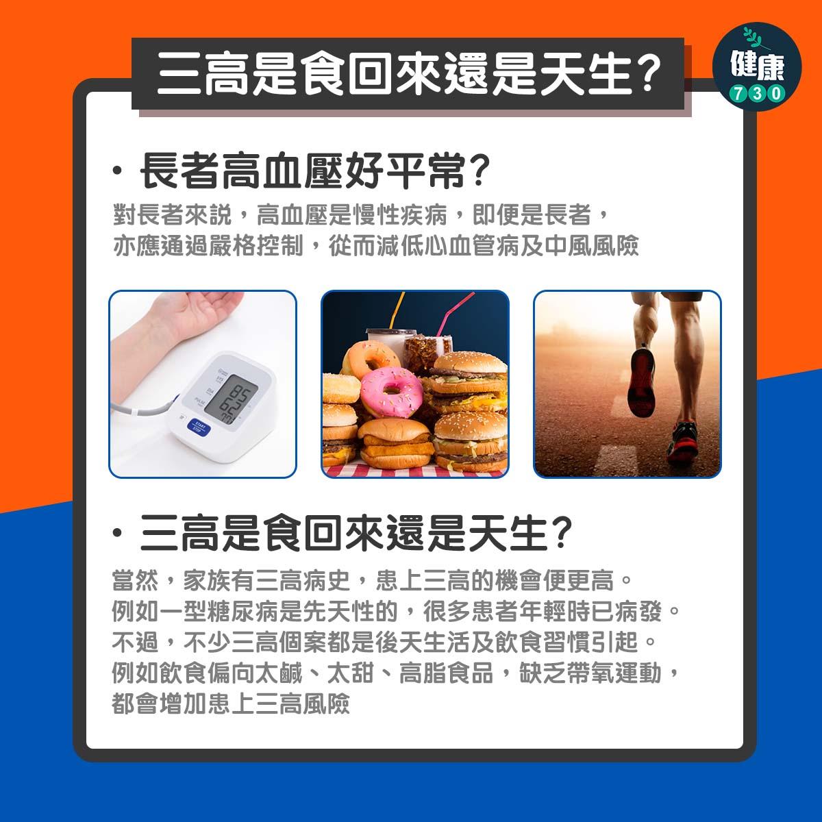 三高(高血壓、高血糖及高血脂)|三高是食回來還是天生?(am730製圖)