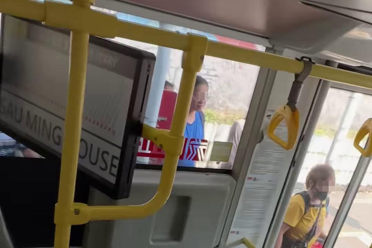 拍攝者見兩人爭執一段時間遂落樓下拍片。(網民Ka Chun@FB群組「香港突發事故報料區及討論區」)