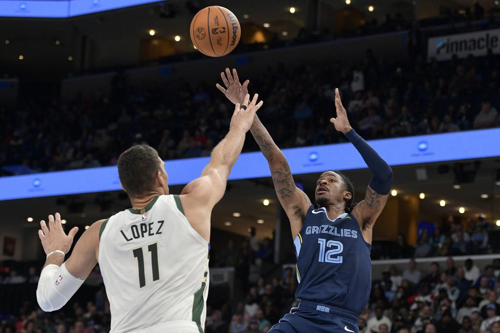 灰熊主場122:99擊敗公鹿。(美聯社)