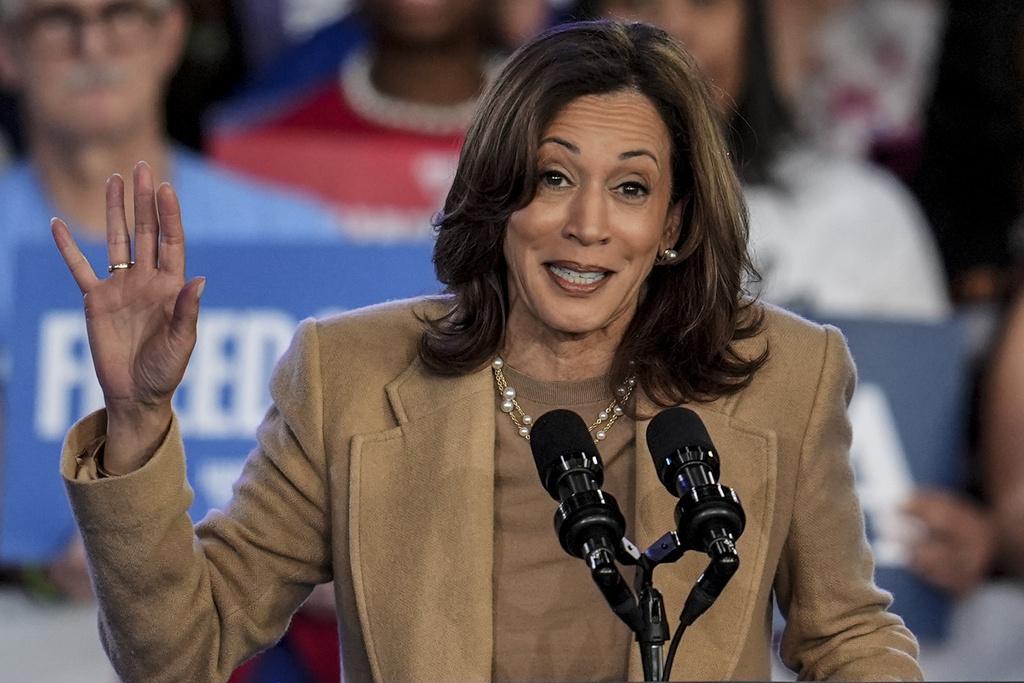 賀錦麗2日在北卡羅來納州造勢。(美聯社)